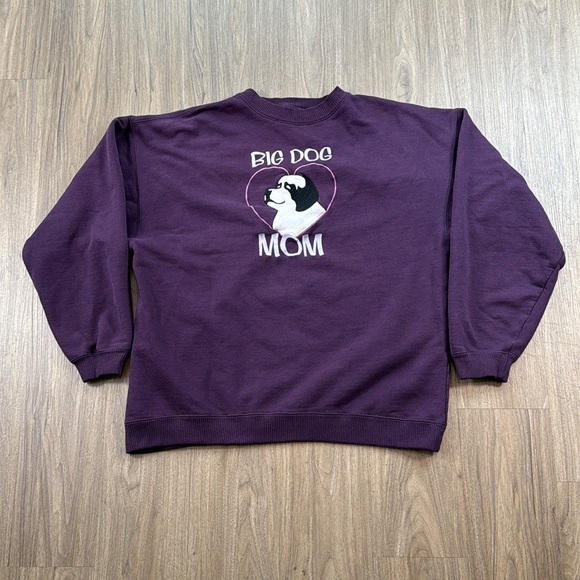 Purple Big Dog Mom Sweatshirt - 80% Cotton - Picture 1 of 4